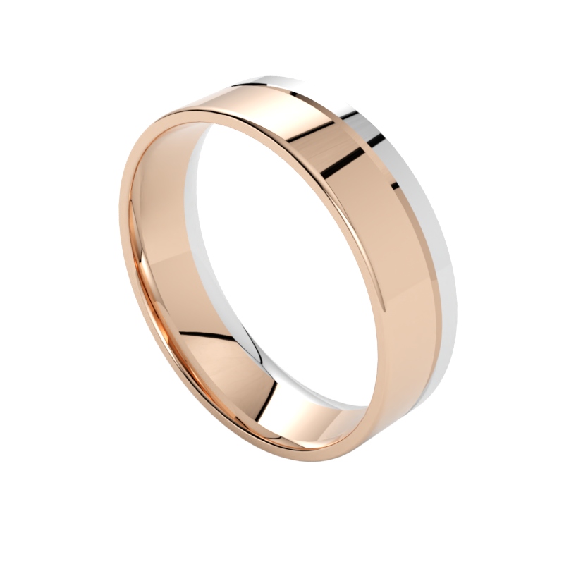 Płaska obrączka ślubna wielokolorowa