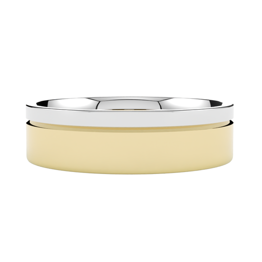 Obrączka ślubna wielokolorowa z żółtego i białego złota 585