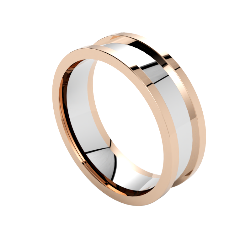 Ekskluzywna obrączka ślubna wielokolorowa białe i różowe złoto
