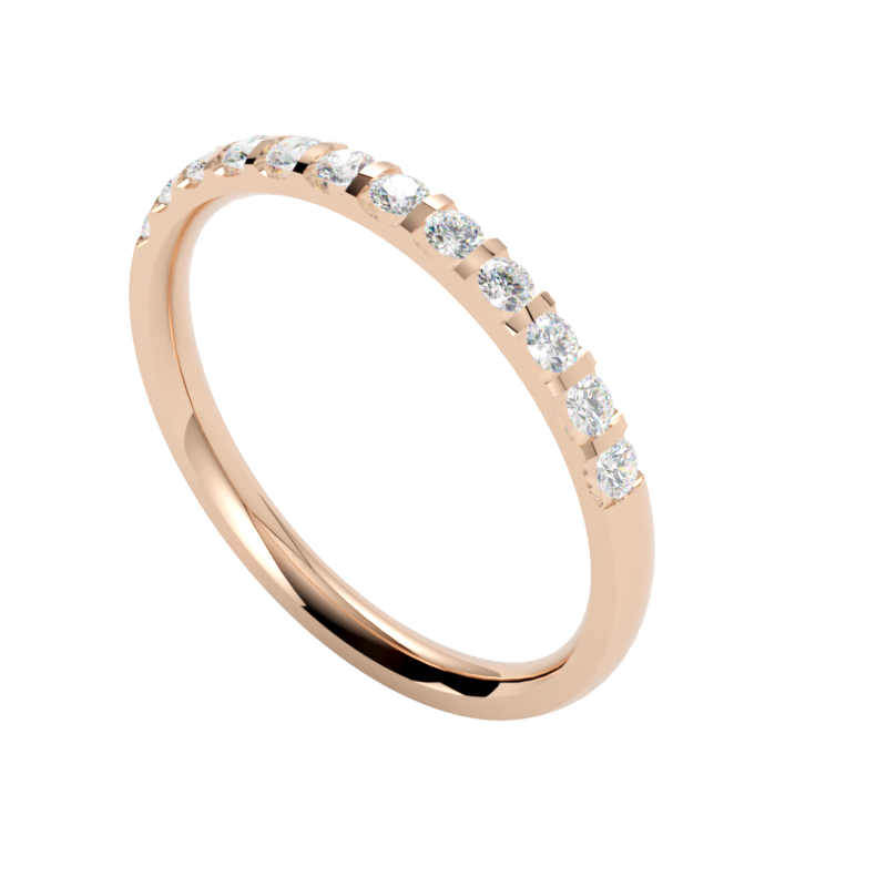 Diamentowa obrączka ślubna z różowego złota