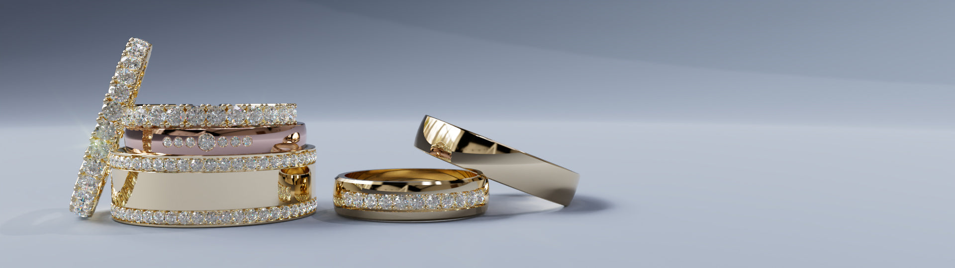 Obrączki ślubne z diamentami – ręczna oprawa, jubiler GOLDPORT