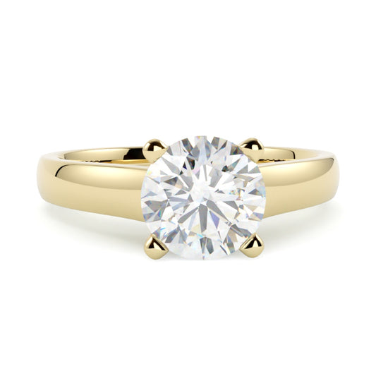 Pierścionek z diamentem Ruby, diament szlif brylantowy, żółte złoto, oprawa w 4 łapki, GOLDPORT
