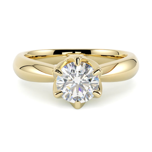 Pierścionek z diamentem Thea , diament w koronie, żółte złoto 585, GOLDPORT