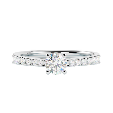 Pierścionek z diamentem Aurora – złoto białe 585 – GOLDPORT