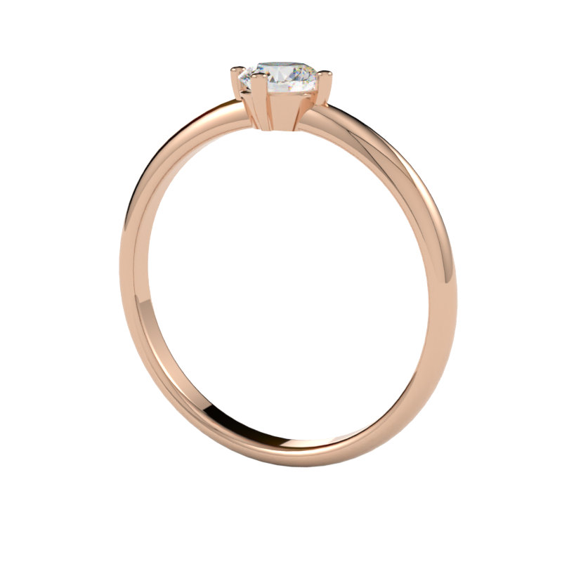 Pierścionek z diamentem Glow – złoto różowe 750 – GOLDPORT
