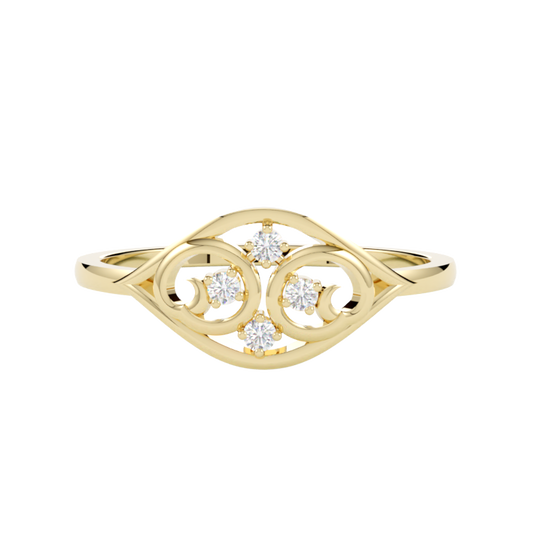 Pierścionek z diamentem Iskra – złoto żółte 585 – GOLDPORT