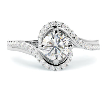 Pierścionek z diamentem Bianca – złoto białe 585 – GOLDPORT