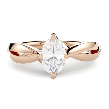 Zaręczynowy pierścionek z różowego złota z diamentem owalnym