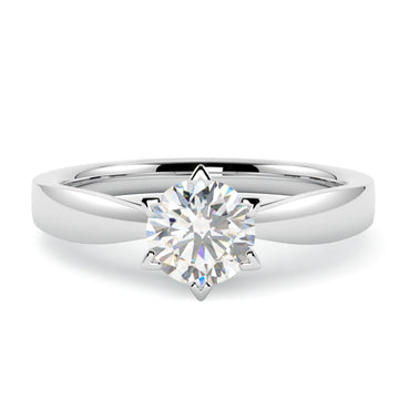 Pierścionek zaręczynowy z diamentem Summer w białym złocie 585 – manufaktura biżuterii Szczecin