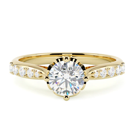 Pierścionek z diamentem Mila wykonany z żółtego złota 585 – GOLDPORT, manufaktura biżuterii ze Szczecina