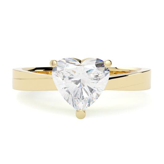 Pierścionek z diamentem Ava z żółtego złota 585 – klasyczna elegancja w manufakturze GOLDPORT Szczecin