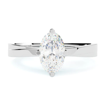 Pierścionek z diamentem owal Capri w białym złocie 585 – precyzyjnie wykonany pierścionek zaręczynowy