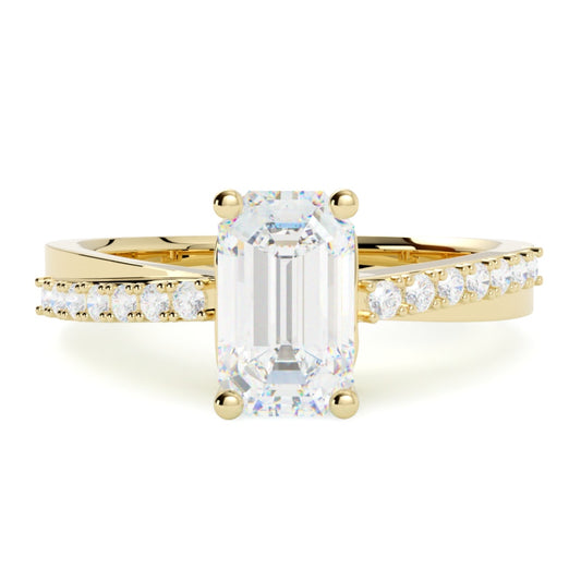 Pierścionek z diamentem z żółtego złota 585 – biżuteria Goldport Szczecin