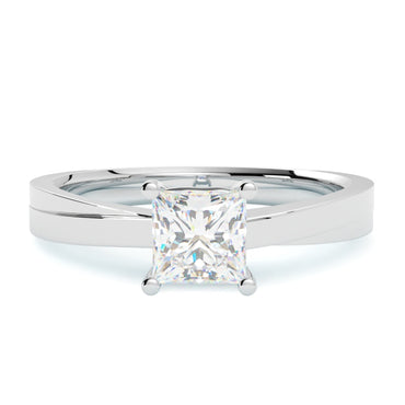 Pierścionek z białego złota 585 z diamentem Princess od GOLDPORT