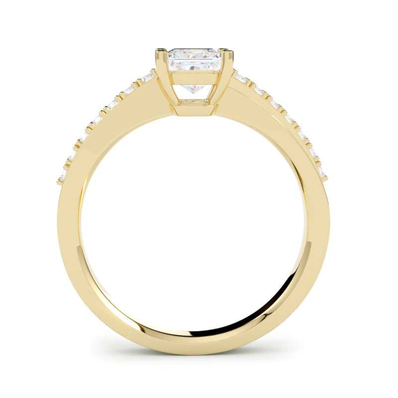 Pierścionek z żółtego złota 585 z diamentem – naturalny kamień w harmonijnej oprawie