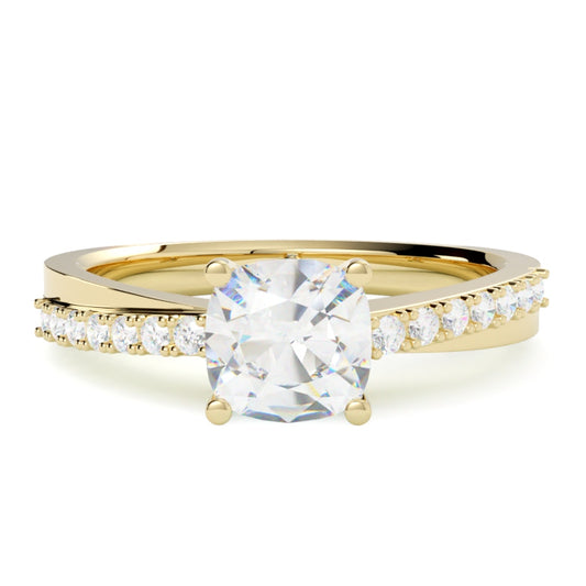 Pierścionek z diamentem z żółtego złota 585 – eleganckie wykończenie w stylu GOLDPORT