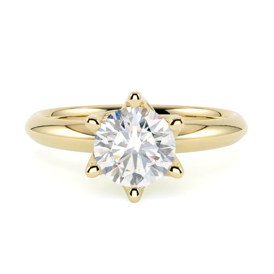 Pierścionek z diamentem Livia – szlif brylantowy – złoto żółte 585 – GOLDPORT