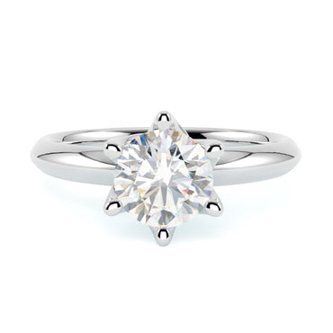 Pierścionek z diamentem Livia – szlif brylantowy – złoto białe 585 – GOLDPORT