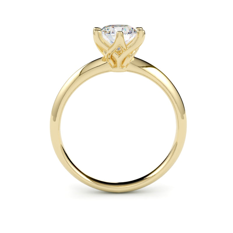 Pierścionek Livia z diamentem w szlifie brylantowym – złoto żółte 585 – GOLDPORT