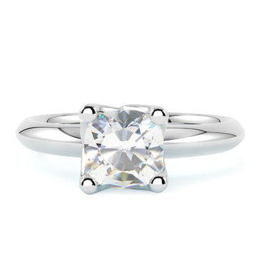 Pierścionek z diamentem naturalnym cushion Keira w białym złocie 585 GOLDPORT