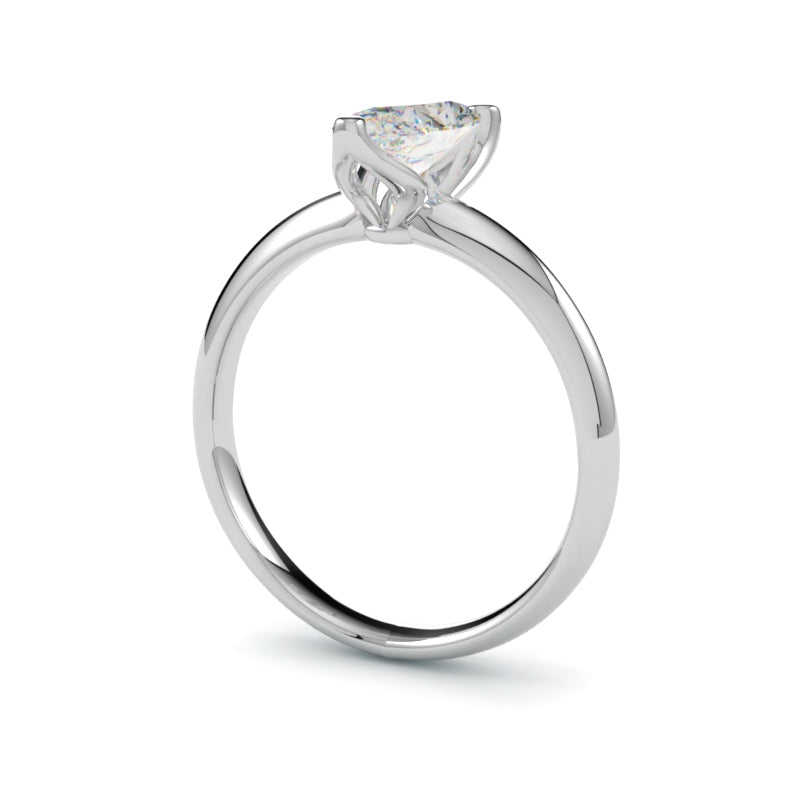 Pierścionek zaręczynowy solitaire z diamentem gruszka białe złoto 750 od GOLDPORT