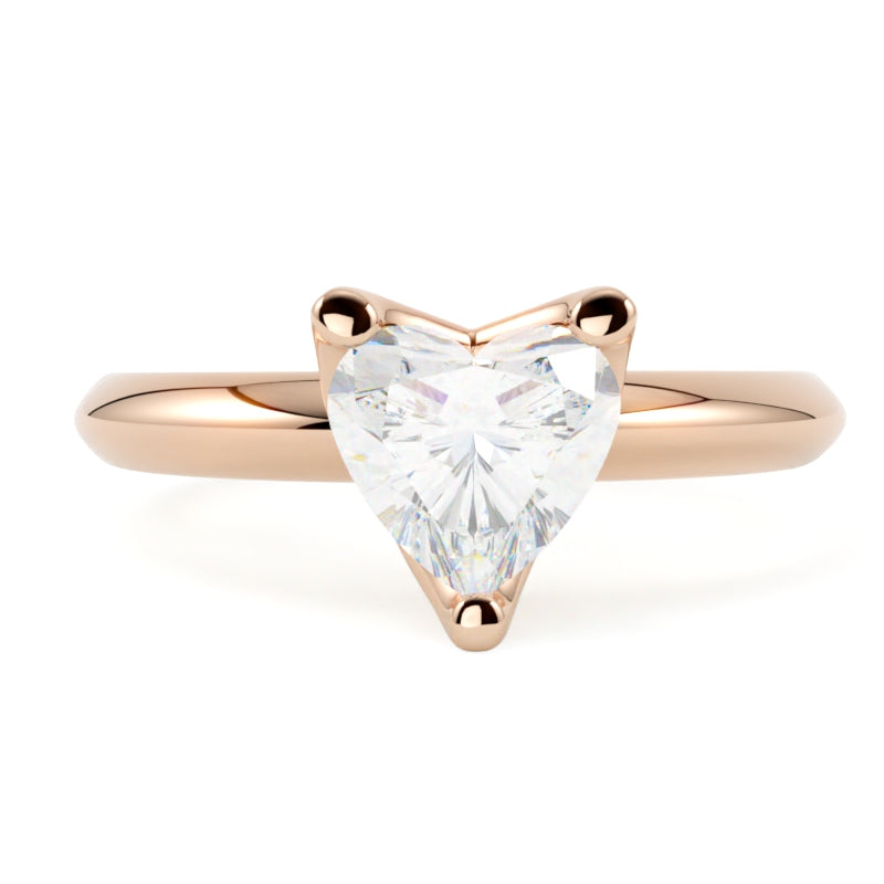 Diament serce pierścionek zaręczynowy ze złota różowego próby 585 GOLDPORT