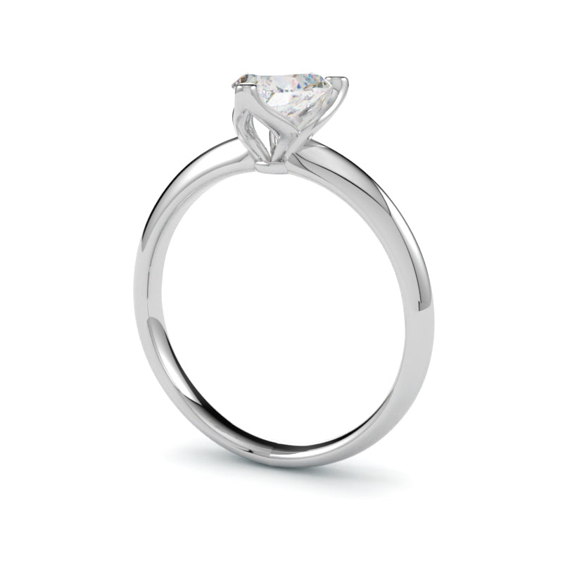 Pierścionek z diamentem w szlifie serce w białym złocie 750 od GOLDPORT