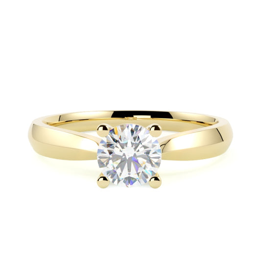 Klasyczny pierścionek zaręczynowy z brylantem w 4 łapki z żółtego złota od GOLDPORT