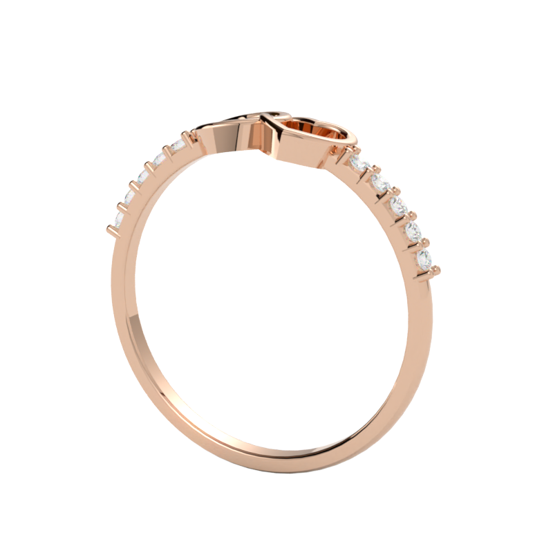 Pierścionek z diamentem Skrzenie – złoto różowe 750 – GOLDPORT
