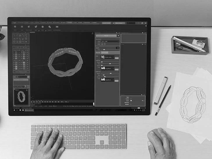 Projektowanie w technologii 3D biżuterii z diamentami
