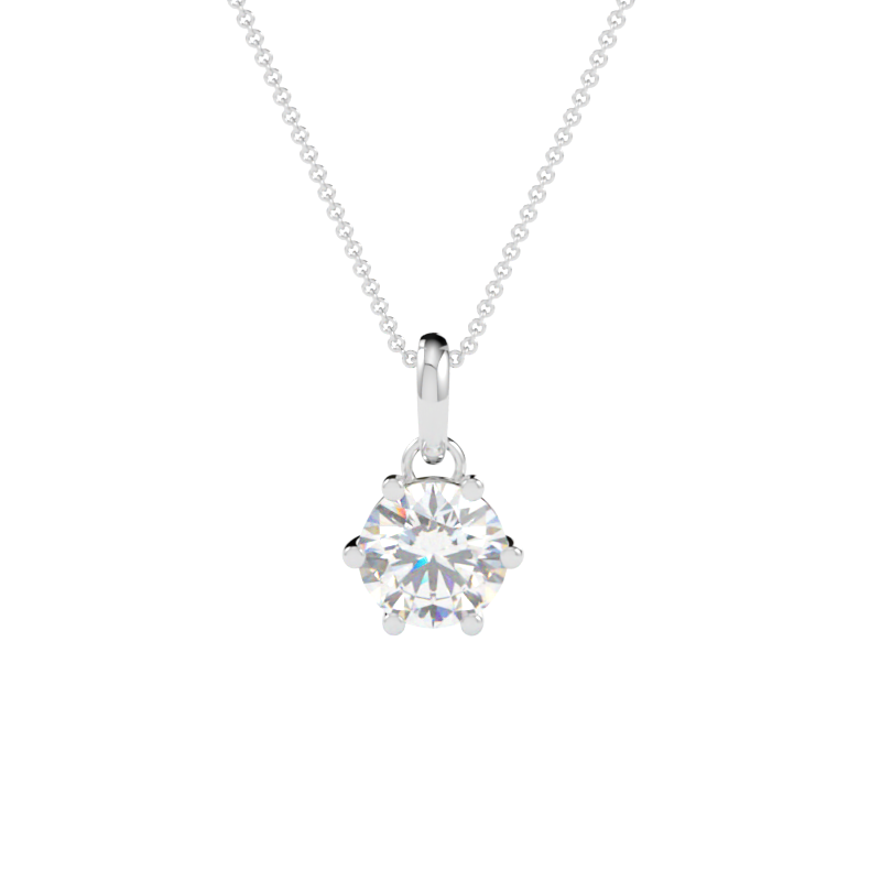 Zawieszka z diamentem Classic – złoto białe 585 – GOLDPORT