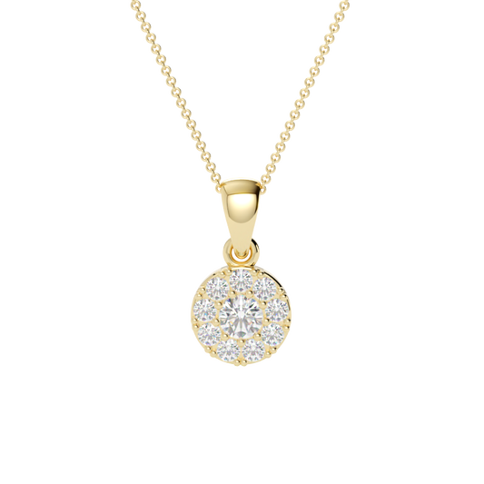 Zawieszka z diamentem Halo – złoto żółte 585 – GOLDPORT