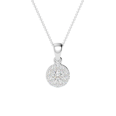 Zawieszka z diamentem Halo – złoto białe 585 – GOLDPORT