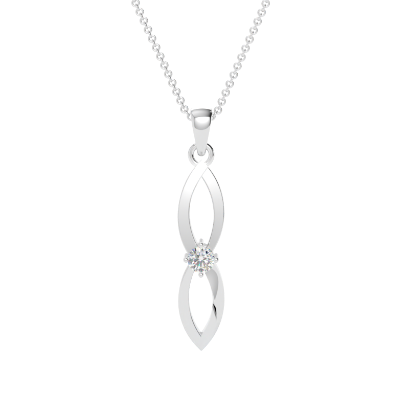 Zawieszka z diamentem Infinity – złoto białe 585 – GOLDPORT