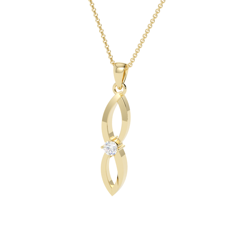 Zawieszka z diamentem Infinity – złoto żółte 585 – GOLDPORT