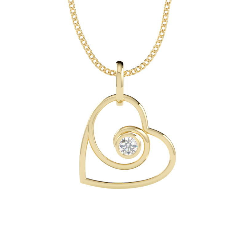 Zawieszka z diamentem Luvia – złoto żółte 585 – GOLDPORT