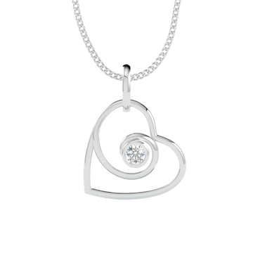 Zawieszka z diamentem Luvia – złoto białe 585 – GOLDPORT