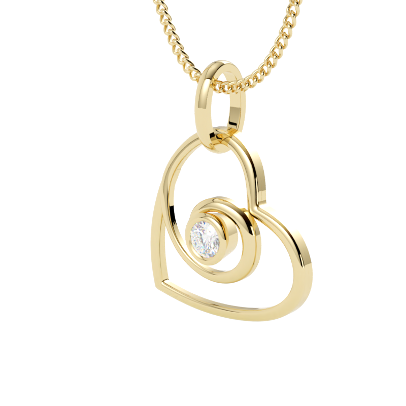 Zawieszka z diamentem Luvia – złoto żółte 585 – GOLDPORT