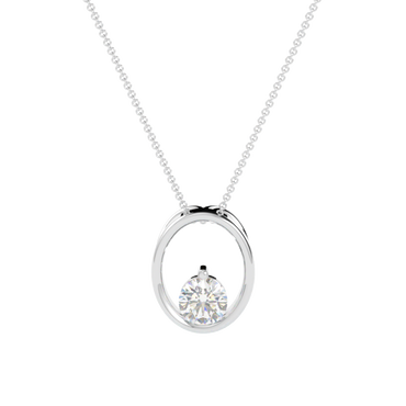 Zawieszka z diamentem Vega – złoto białe 585 – GOLDPORT