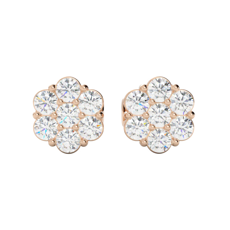 Elegancie kolczyki z diamentami z różowego złota