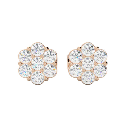 Elegancie kolczyki z diamentami z różowego złota