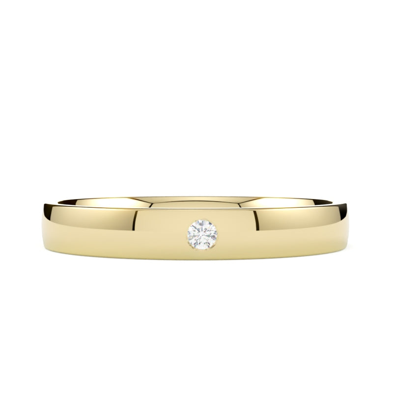 Klasyczna obrączka ślubna z diamentem z żółtego złota 585 od GOLDPORT