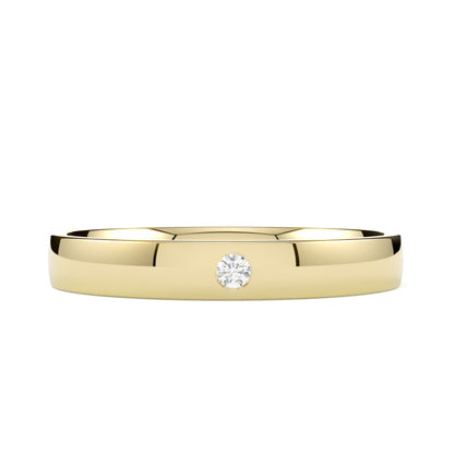 Klasyczna obrączka ślubna z diamentem z żółtego złota 585 od GOLDPORT