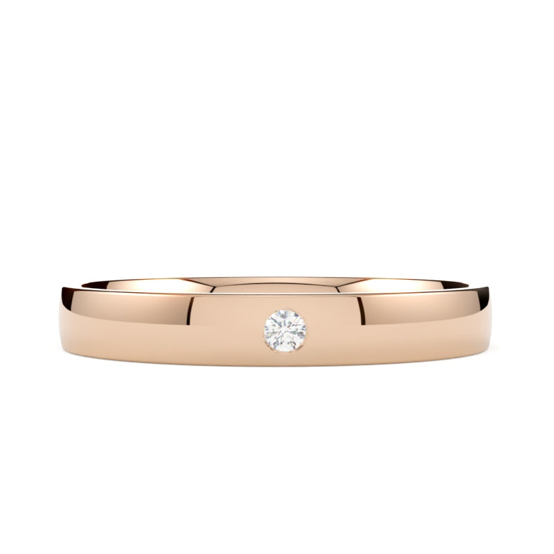 Klasyczna obrączka ślubna z diamentem z różowego złota 585 od GOLDPORT