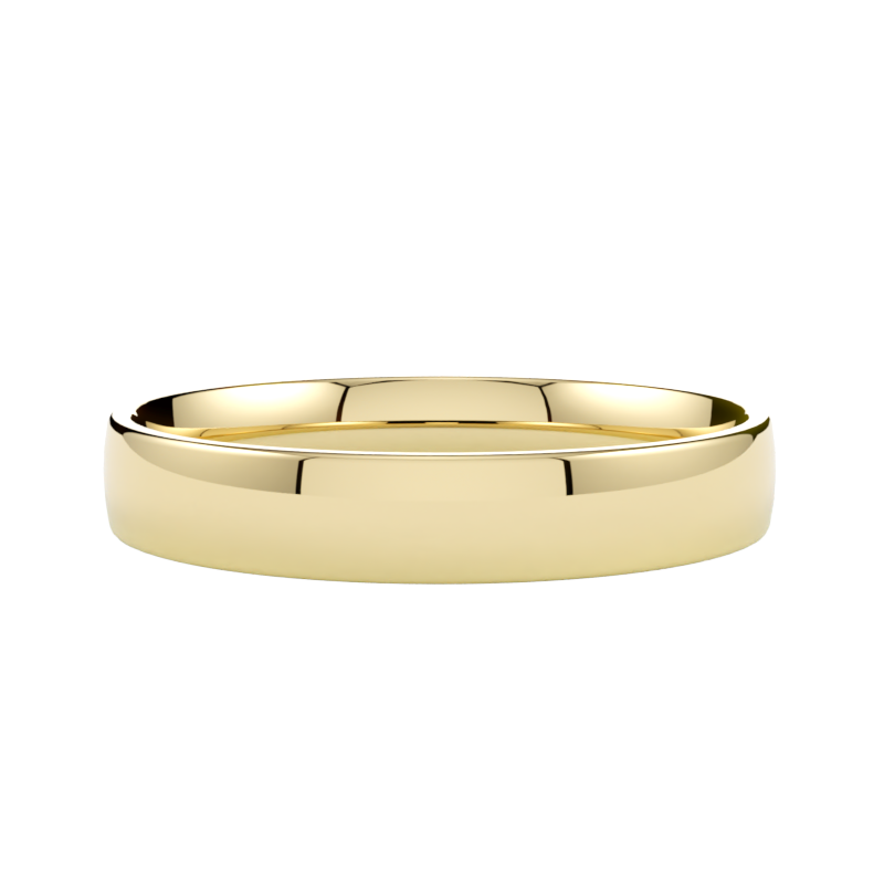 klasyczna półokrągła gładka obrączka ślubna ze złota żółtego