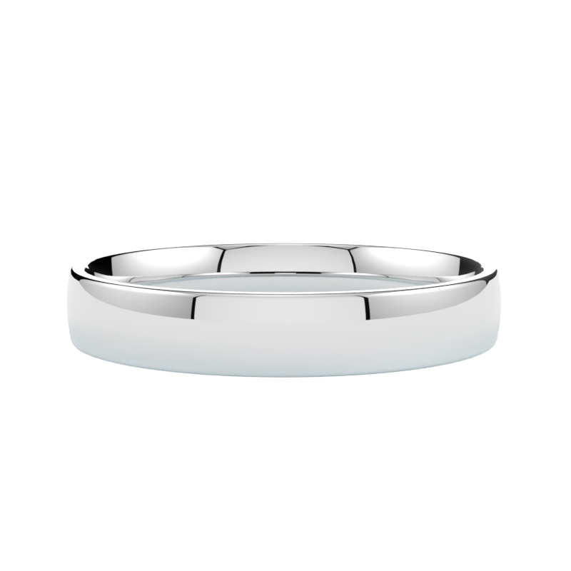 klasyczna półokrągła gładka obrączka ślubna ze złota białego