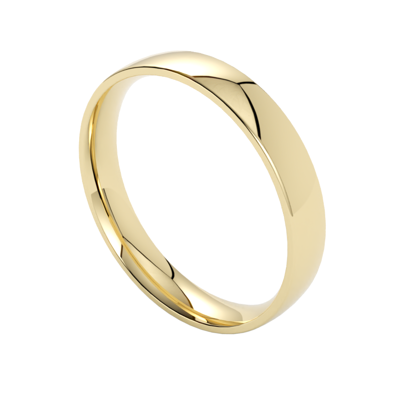 Ponadczasowa półokrągła gładka obrączka ślubna ze złota żółtego