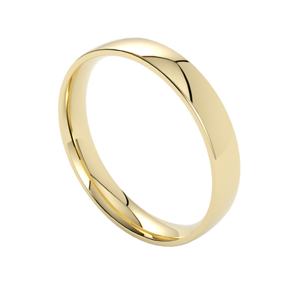 Ponadczasowa półokrągła gładka obrączka ślubna ze złota żółtego