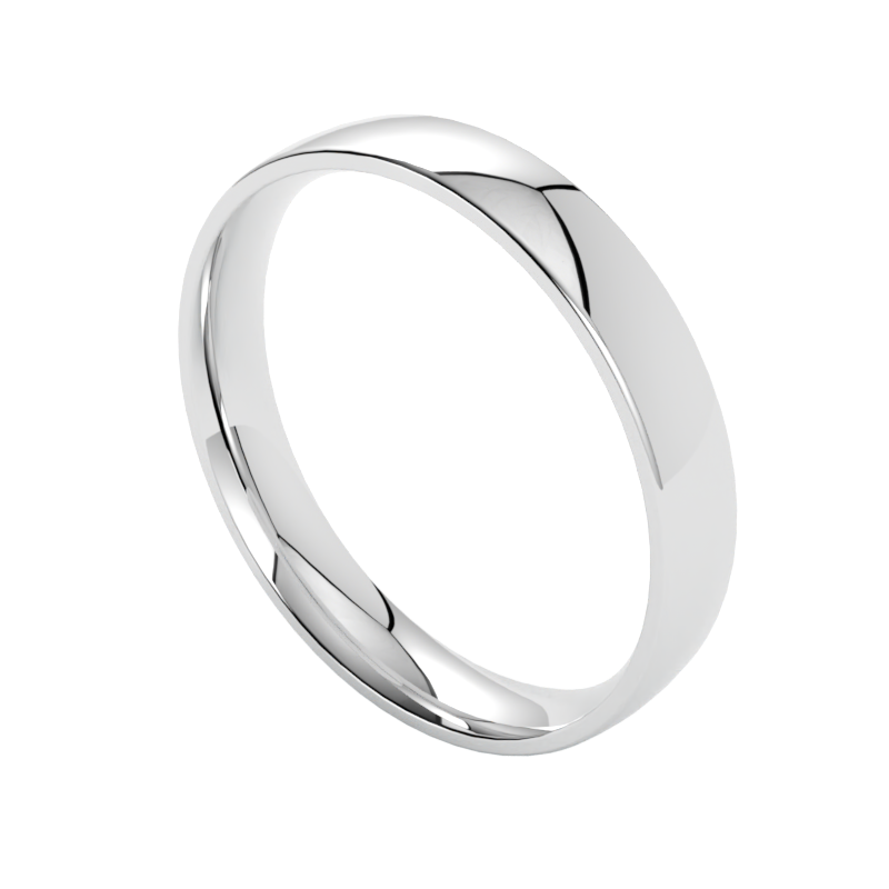 Ponadczasowa półokrągła gładka obrączka ślubna ze złota białego