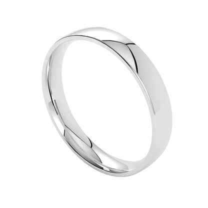 Ponadczasowa półokrągła gładka obrączka ślubna ze złota białego